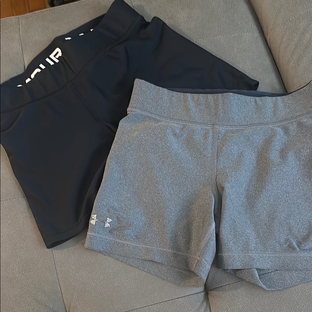 Under Armour Black and Gray Women's Shorts